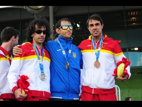 Men's long jump T11 | Victory Ceremony | 2014 IPC Athletics European Championships Swansea