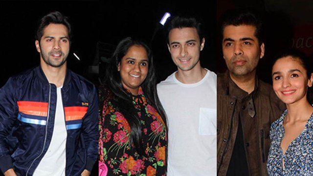 Salman Khan's Sister Arpita Khan, Alia Bhatt, Varun Dhawan At Badrinath Ki Dulhania Screening