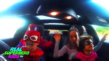 Superheroes Dancing In a Car: DISNEY FROZEN ANNA vs JOKER vs CAPTAIN AMERICA vs PINK SPIDERGIRL FUN