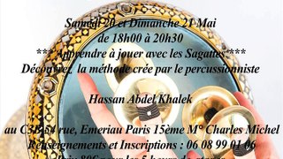 Stage Sagattes de 5 heures à Paris *** Apprendre les Sagattes avec le percussionniste Hassan Abdel khalek