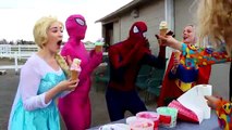 Frozen Elsa & Spiderman Ice Cream Spell! w/ Pink Spidergirl, Anna, Joker transformers! Sup