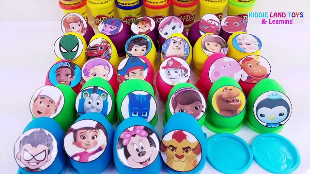 30 Play-Doh Toy Surprise Eggs - Nick & Disney Jr. - PJ Masks, Paw Patrol, Mickey Mouse Clu