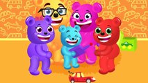 Mega Gummy Bear Crying Crashed with Monster Truck! Finger Family Nursery Rhymes for Kids