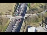 Ancona - Crollo viadotto su A14, immagini da elicottero (10.03.17)