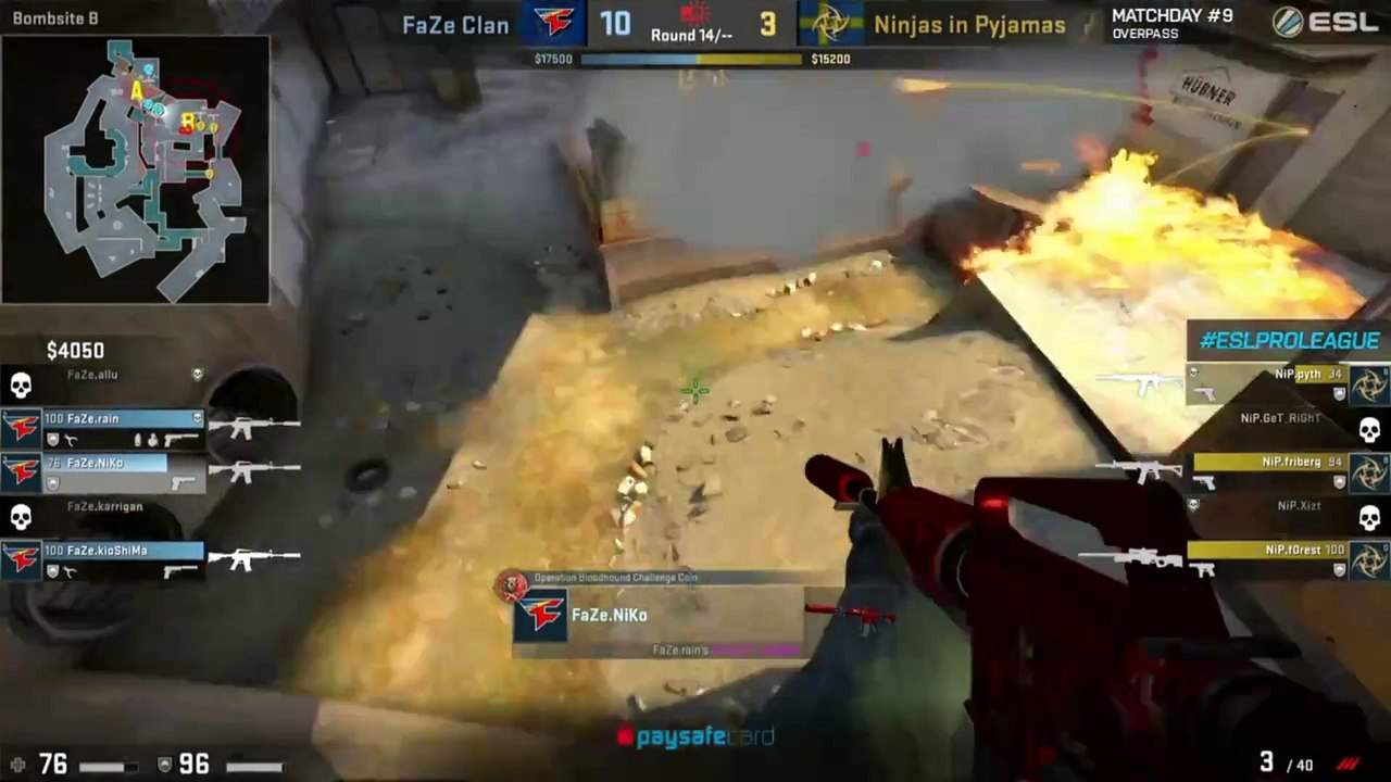 CSGO: Rain 1v3 clutch (4k)