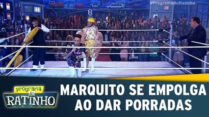 Marquito se empolga ao dar porradas no ringue
