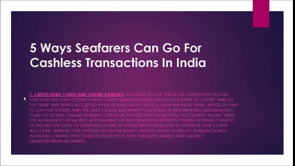 5 Ways Seafarers Can Go For Cashless Transactions