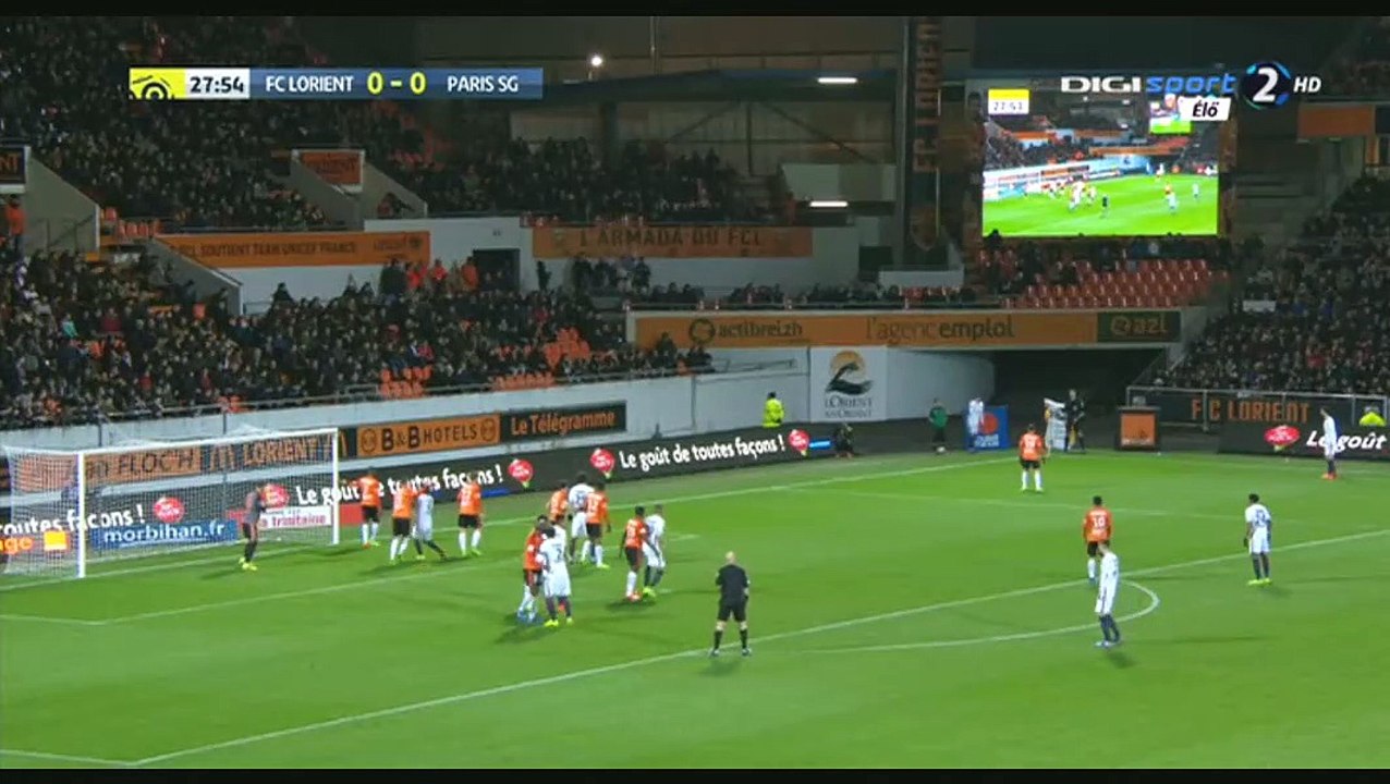 But Edinson Cavani Lorient 0-1 PSG - 12 mars 2017