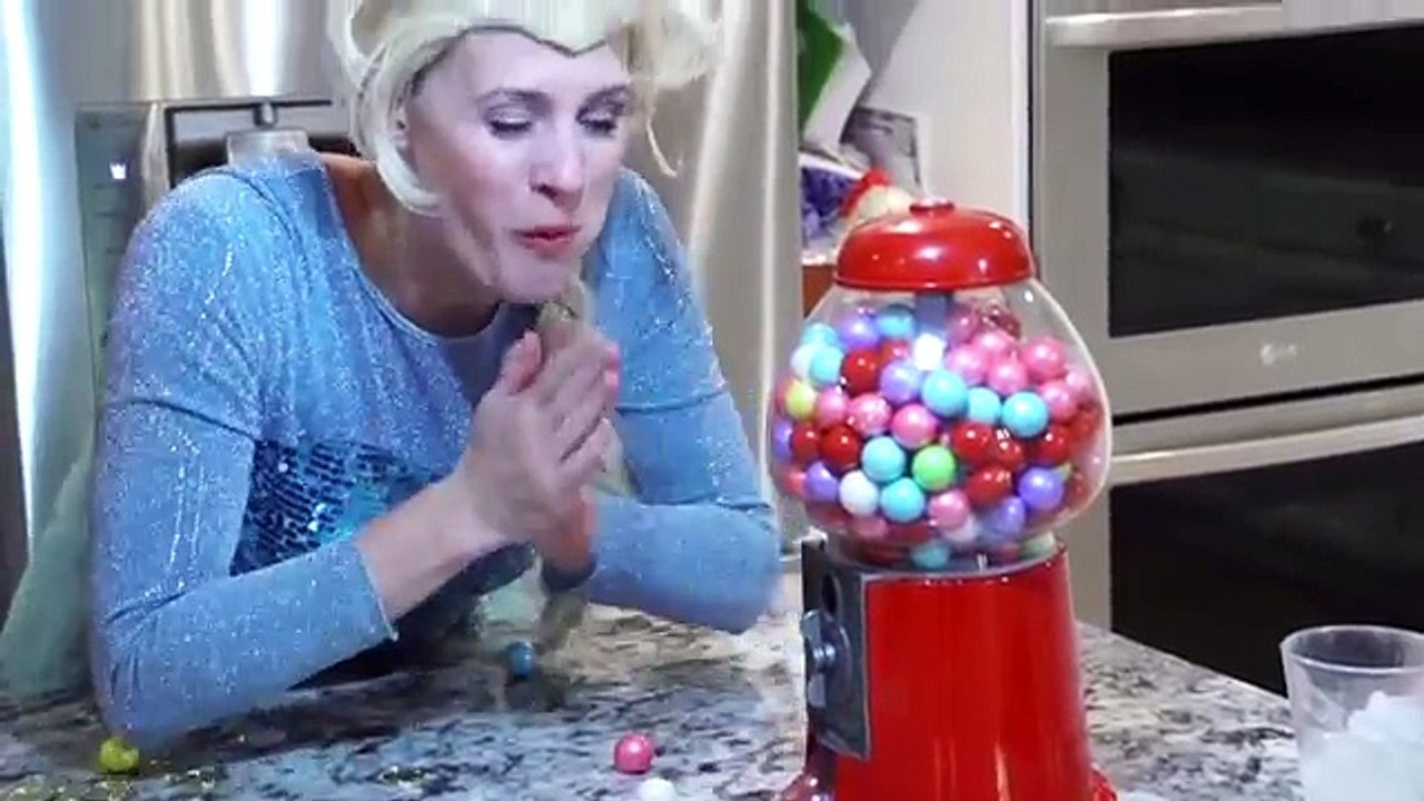 Spiderman & Frozen Elsa vs Joker! Bubble Gum Challenge! Superhero Fun in Real Life :)