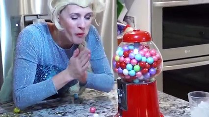 Spiderman & Frozen Elsa vs Joker! Bubble Gum Challenge! Superhero Fun in Real Life :)