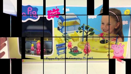 Веселая Узнайте чисел Пеппа свинья головоломка головоломка Игрушки в игрушка песни кино