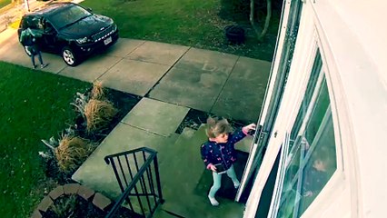 Little Girl Is FLUNG Through The Air By STRONG WIND!