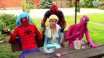 Superheroes in Real Life Spiderman & Frozen Elsa & Joker w/ Hulk Collors Balls Prank Episo