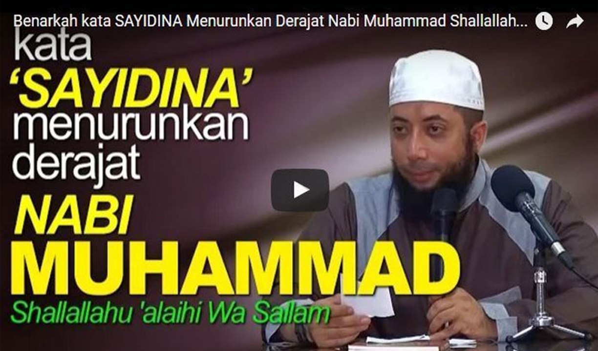 Fatwa Sesat Khalid Basalamah: Kata Sayyidina Merendahkan Derajat Nabi SAW
