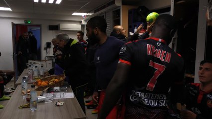 Gazélec Ajaccio / ESTAC : la joie dans les vestiaires