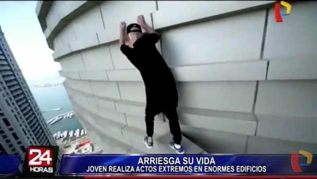 Joven ruso realiza peligrosas acrobacias sobre un rascacielos en Dubái