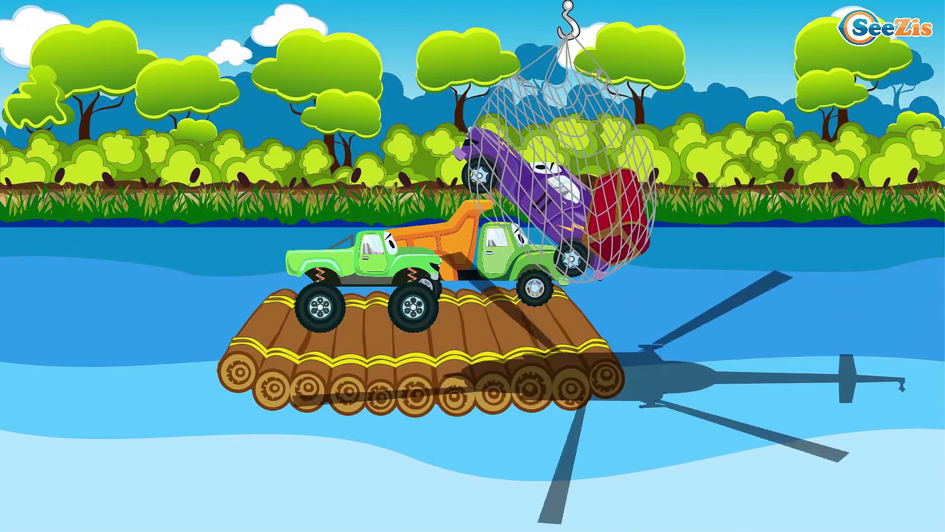 Car Cartoons for children. Truck & Monster Truck & Racing Car. Trucks – Fire Truck & Garbage Truck