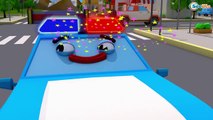 Police Car with Racing Cars Cartoon for children & kids 3D Animation - Cars & Truck Stories