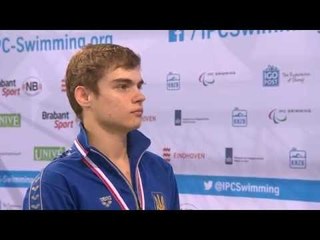 Men's 100m freestyle S7 | Victory Ceremony | 2014 IPC Swimming European Championships Eindhoven