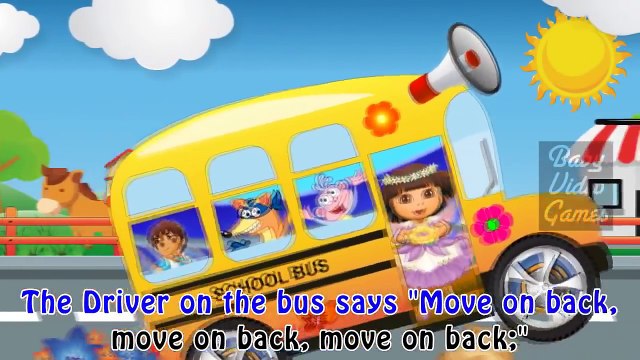Wheels On The Bus Dora The Explorer Cartoon for Kids | Kids Music Videos