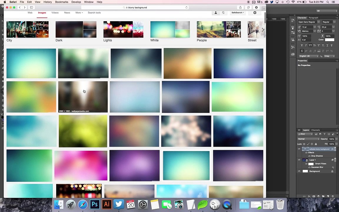 Photoshop Tutorial - Editable and Scalable Blurred Background