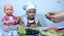 ✔ How to make food for a Doll Nenuco by cook Yaroslava. Кукла и закуски от Повара Ярославы. Серия 27
