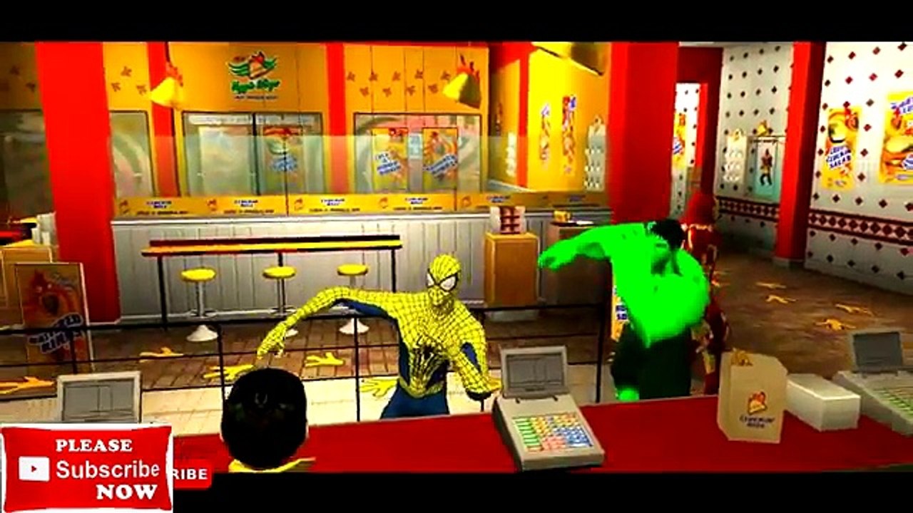 COLORS Spider Man Hulk & Iron Man Ride The QUAD BIKES Nursery Rhymes For KIDS