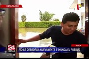 Desborde del río Mala aisló a centro poblado Puente Viejo