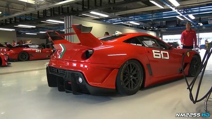 6x Ferrari 599XX EVOs on Track with EPIC Sounds!