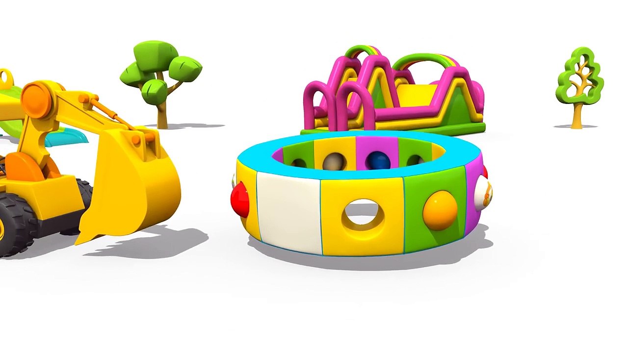 Excavator Max & Carousel. Learn vehicles for kids with #excavatorMax on #KidsFirstTV. Car cartoon.-656WMoIo17M