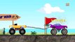 Monster LEGO Toy Truck, Excavator & Bulldozer TUG OF WAR! Toy Car Clown - Childrens Toy V