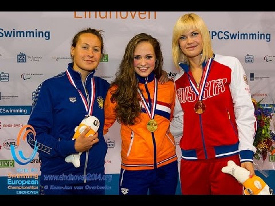 Women's 100m breaststroke SB9 | Victory Ceremony | 2014 IPC Swimming European Championships