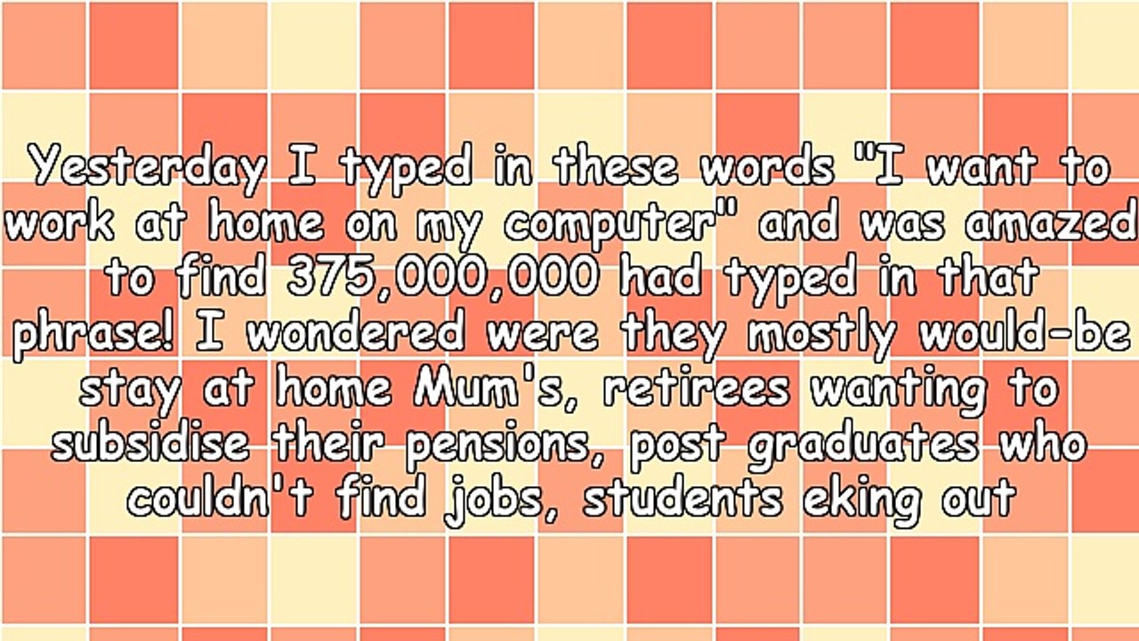 I Want to Work at Home on My Computer