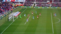Sergio Aguero Hits The Post vs Middlesbrough!