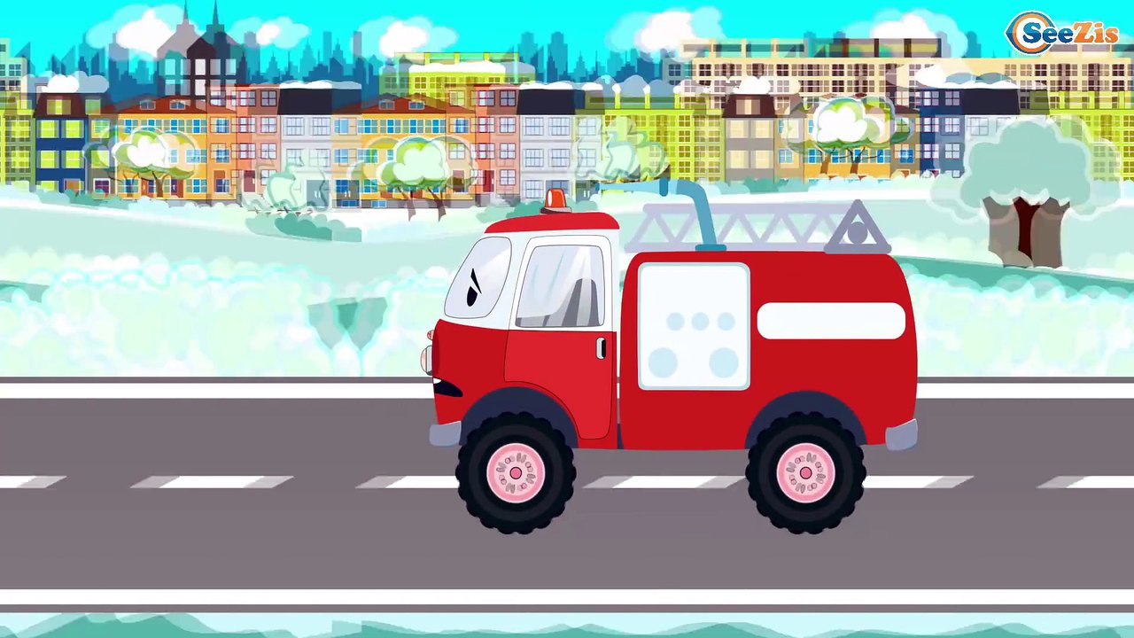 Car Cartoons for kids. Truck with Racing Car in...