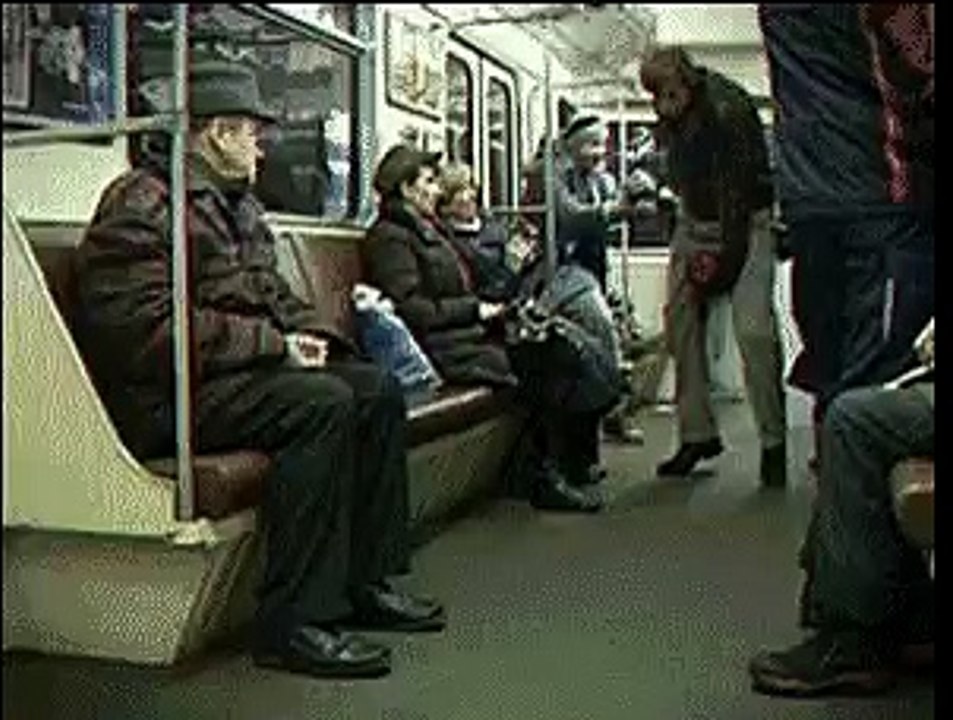 Crazy Batman in the subway