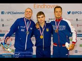 Men's 50m freestyle S7 | Victory Ceremony | 2014 IPC Swimming European Championships Eindhoven