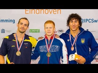 Men's 100m butterfly S10 | Victory Ceremony | 2014 IPC Swimming European Championships Eindhoven