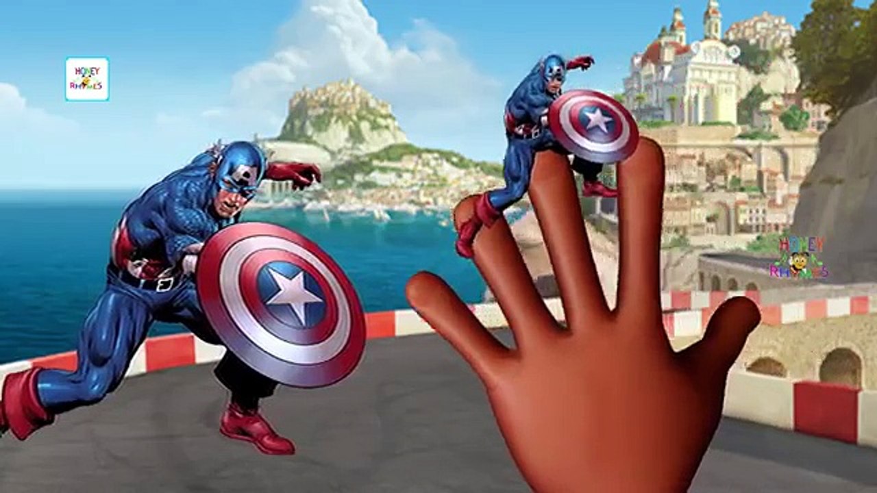 Finger семья, Капитан Америка, Мультфильмы для детей | Капитан Америка палец семейные песни для детей