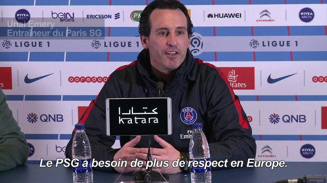 Emery: le PSG a besoin de plus de respect en Europe