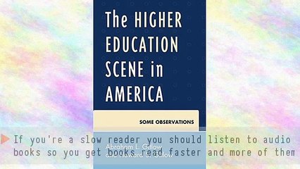 Book the higher education scene in america some observations