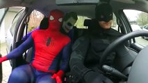Villains vs Superheroes Dancing in a Car!! Harley Quinn Venom black spiderman the joker ca