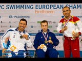 Men's 50m freestyle S3 | Victory Ceremony | 2014 IPC Swimming European Championships Eindhoven