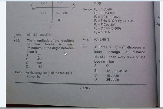 Mcqs how to find dot product,cross product b/w tow vector,unit vector of a vector ,HINDI/URDU