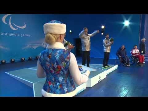 Men's para snowboard cross Victory Ceremony | Alpine skiing | Sochi 2014 Paralympics