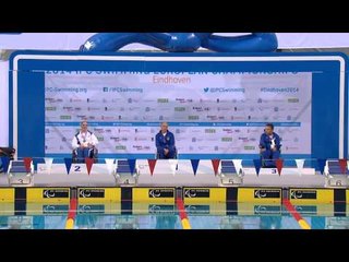 Men's 100m freestyle S1 | Victory Ceremony | 2014 IPC Swimming European Championships Eindhoven