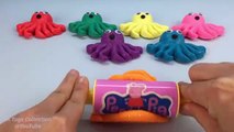 #2 Glitter Play Doh Cara de Sorpresa de Pulpo con Animales marinos Moldes Creativas y Divertidas para los Niños