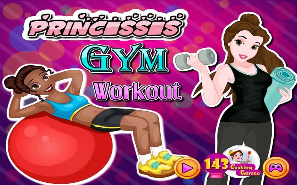 Decorating Disneys Princesses Gym w/ Princess Belle, Snow White, Aurora & Tiana Games For