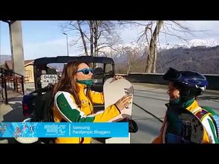 Joany Badenhorst: Waiting for the bus on our way to the down hill event at Sochi