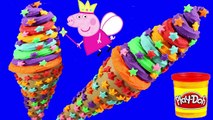 FROZEN PLAY DOH TOYS! - CREATE playdoh IceCream cup rainbow Along peppa pig videos Kids